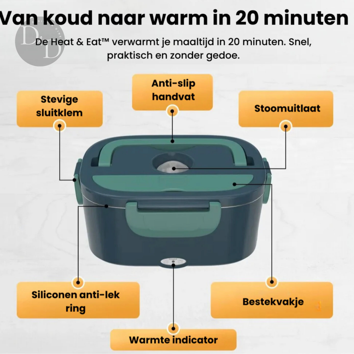 Heat & Eat - Elektrisch verwarmde lunchbox