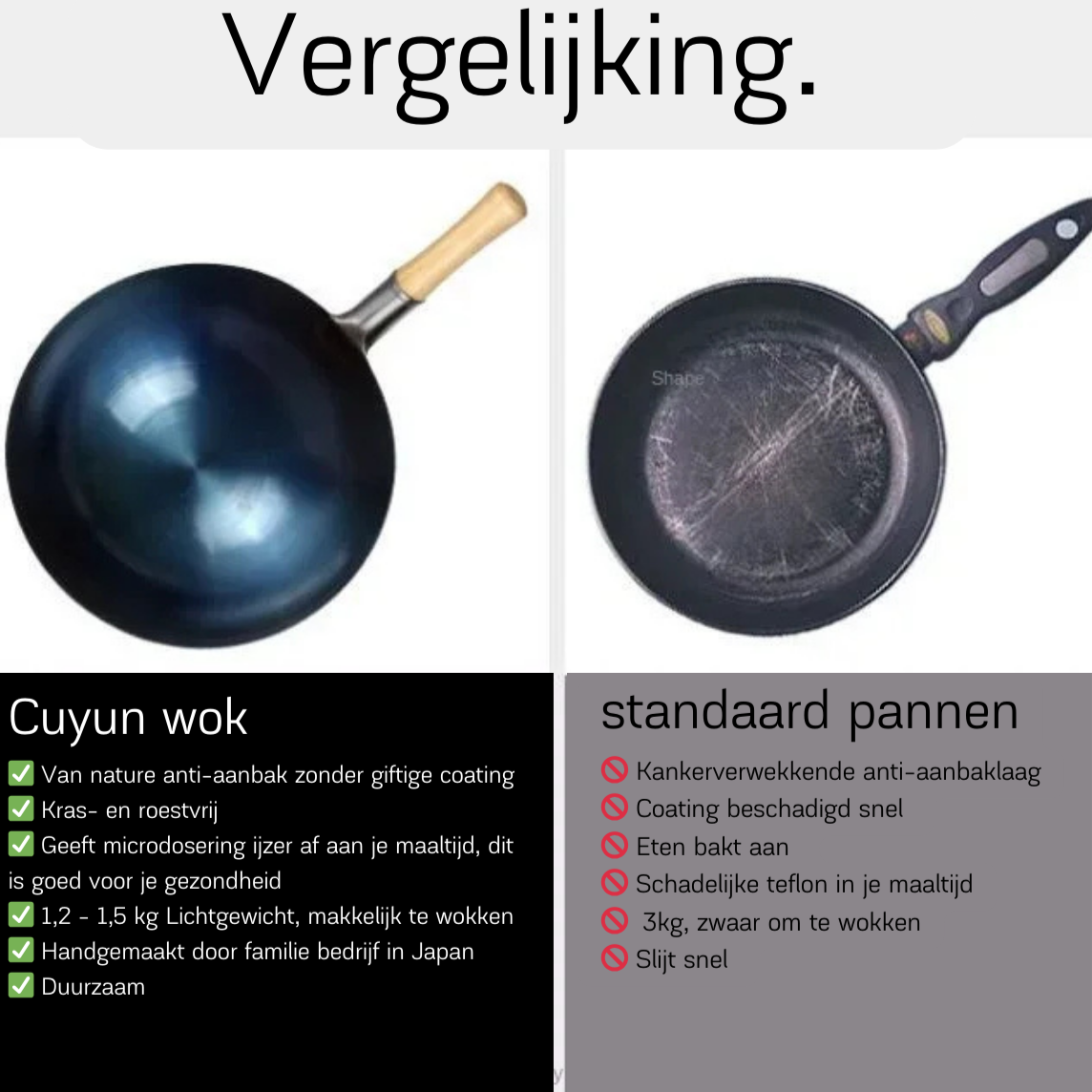 Cuyun Wok - Antiaderente per tutta la vita senza rivestimento nocivo