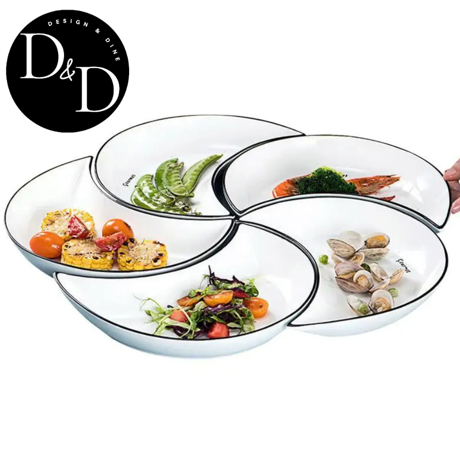 Lunar Luxe: 5-piece ceramic moon dish set