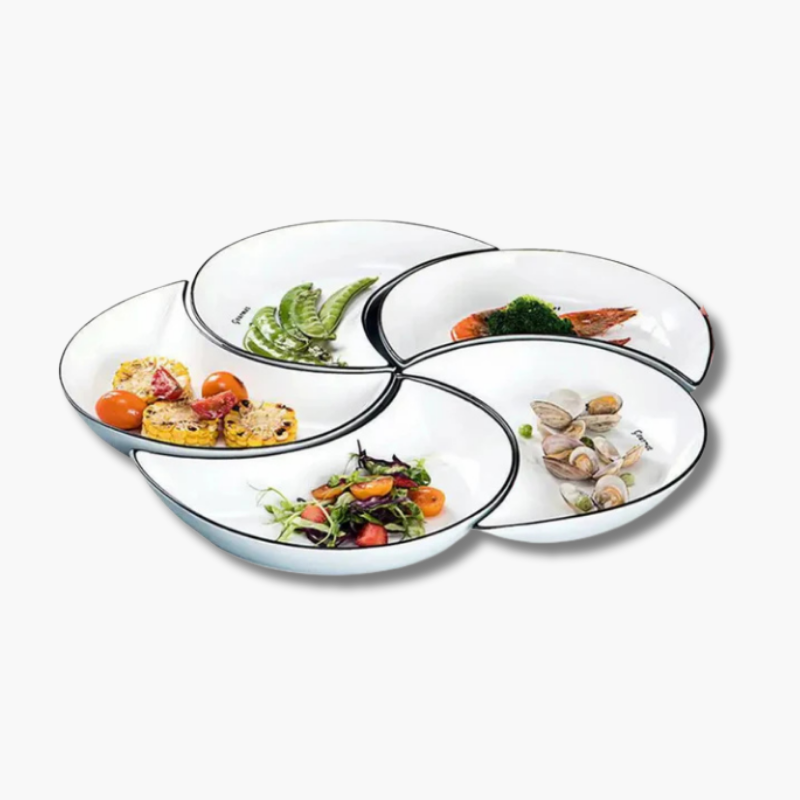 Lunar Luxe: 5-piece ceramic moon dish set