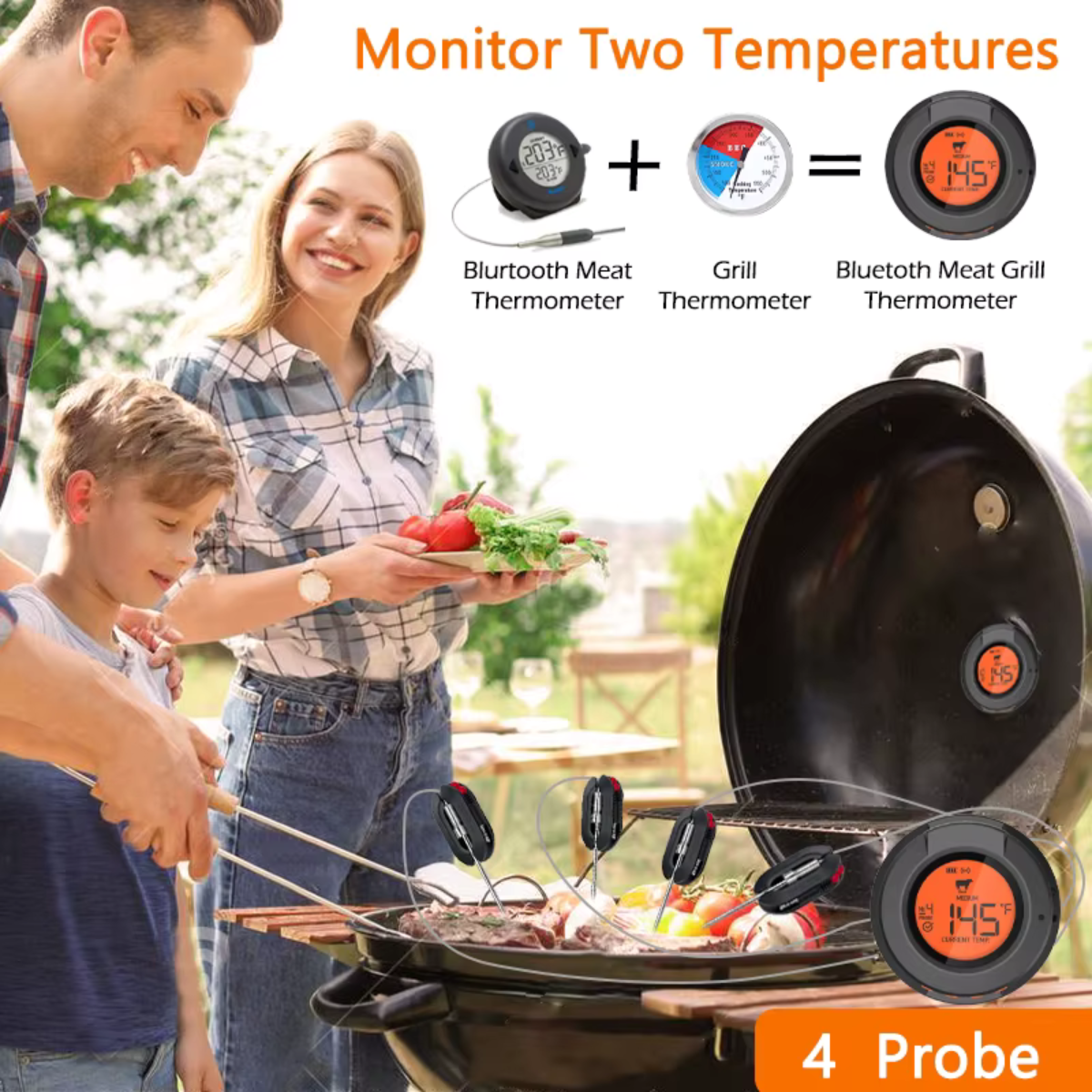 Termometro per barbecue AI + App mobile gratuita