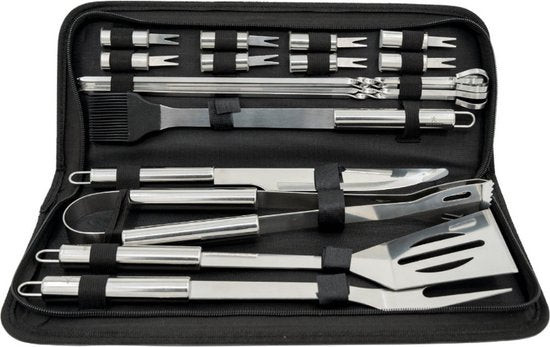 18-piece set - Stainless steel BBQ tools