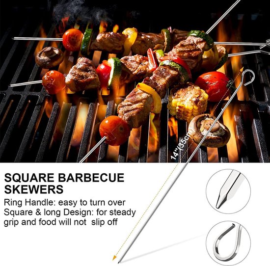 18-piece set - Stainless steel BBQ tools