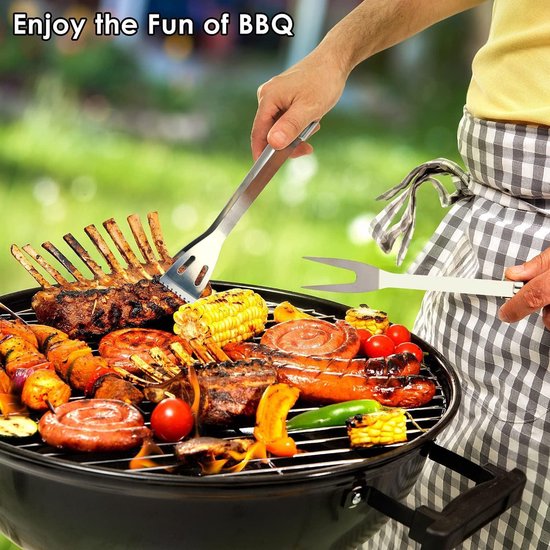 18-piece set - Stainless steel BBQ tools