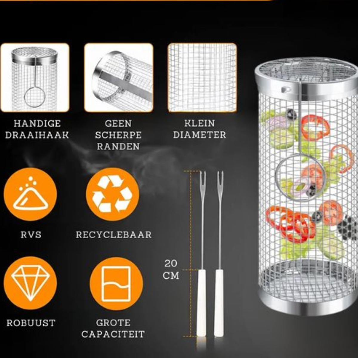 BBQ basket - Nothing falls through your grill anymore
