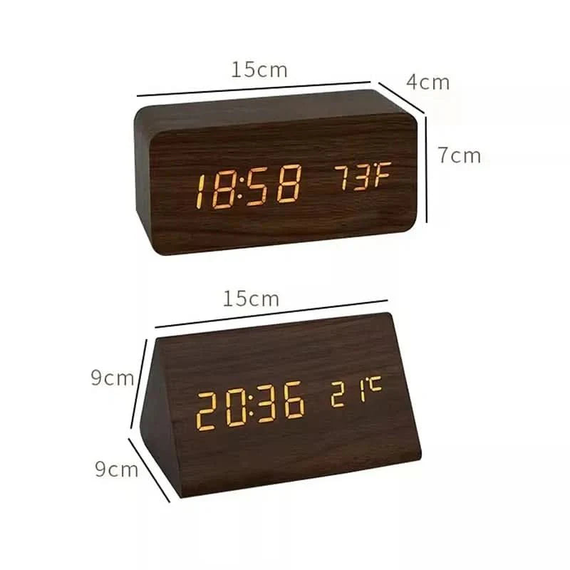 LED-Wecker in Holzoptik – Digitaluhr