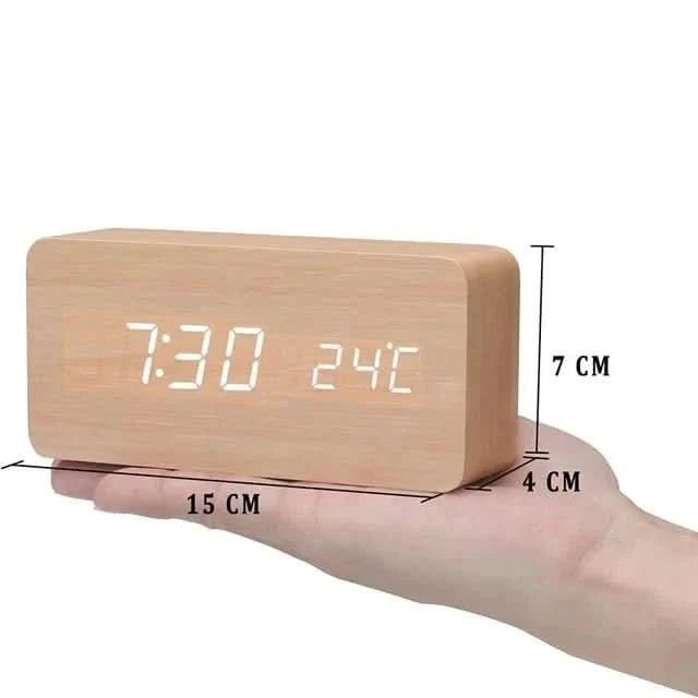 LED-Wecker in Holzoptik – Digitaluhr