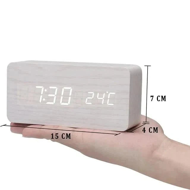 LED-Wecker in Holzoptik – Digitaluhr
