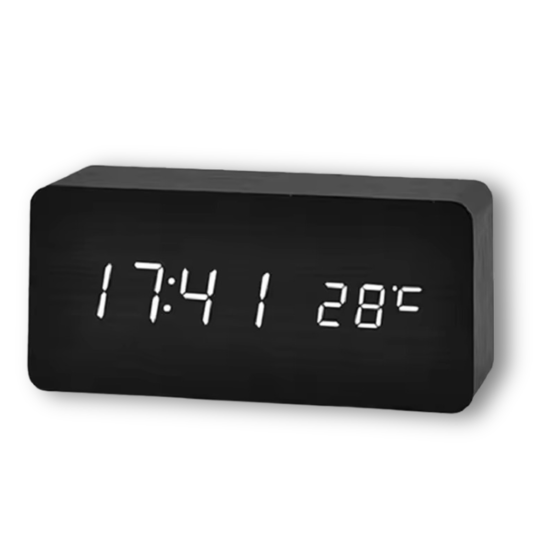 LED-Wecker in Holzoptik – Digitaluhr