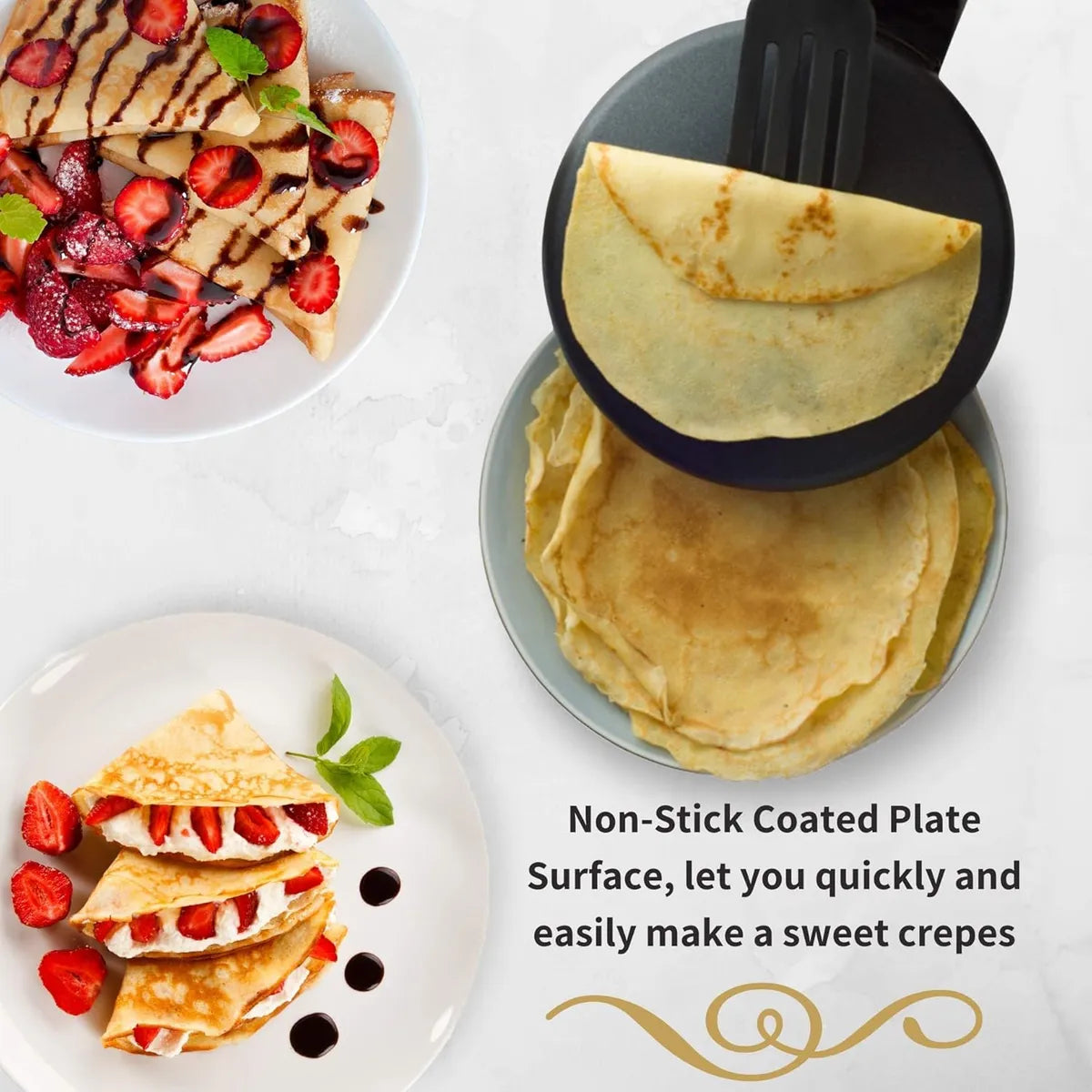 Quick crepes pan - bake perfect pancakes in less than 30 seconds