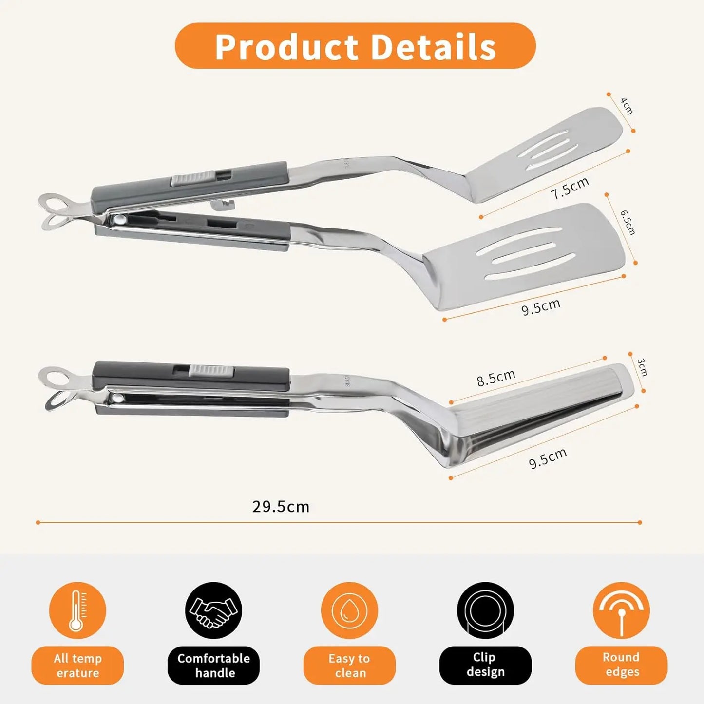 Grip and flip 2 in 1 BBQ tongs