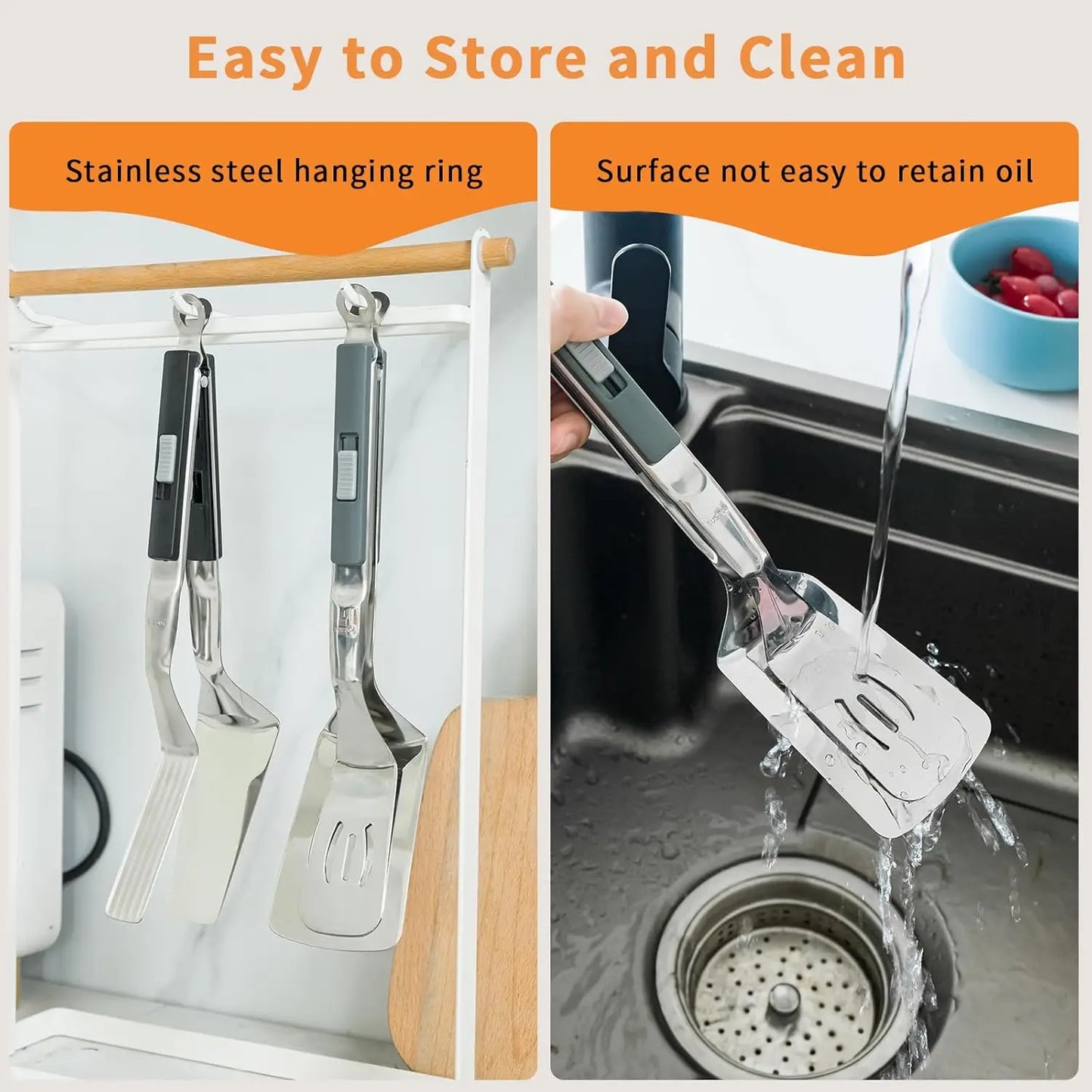 Grip and flip 2 in 1 BBQ tongs