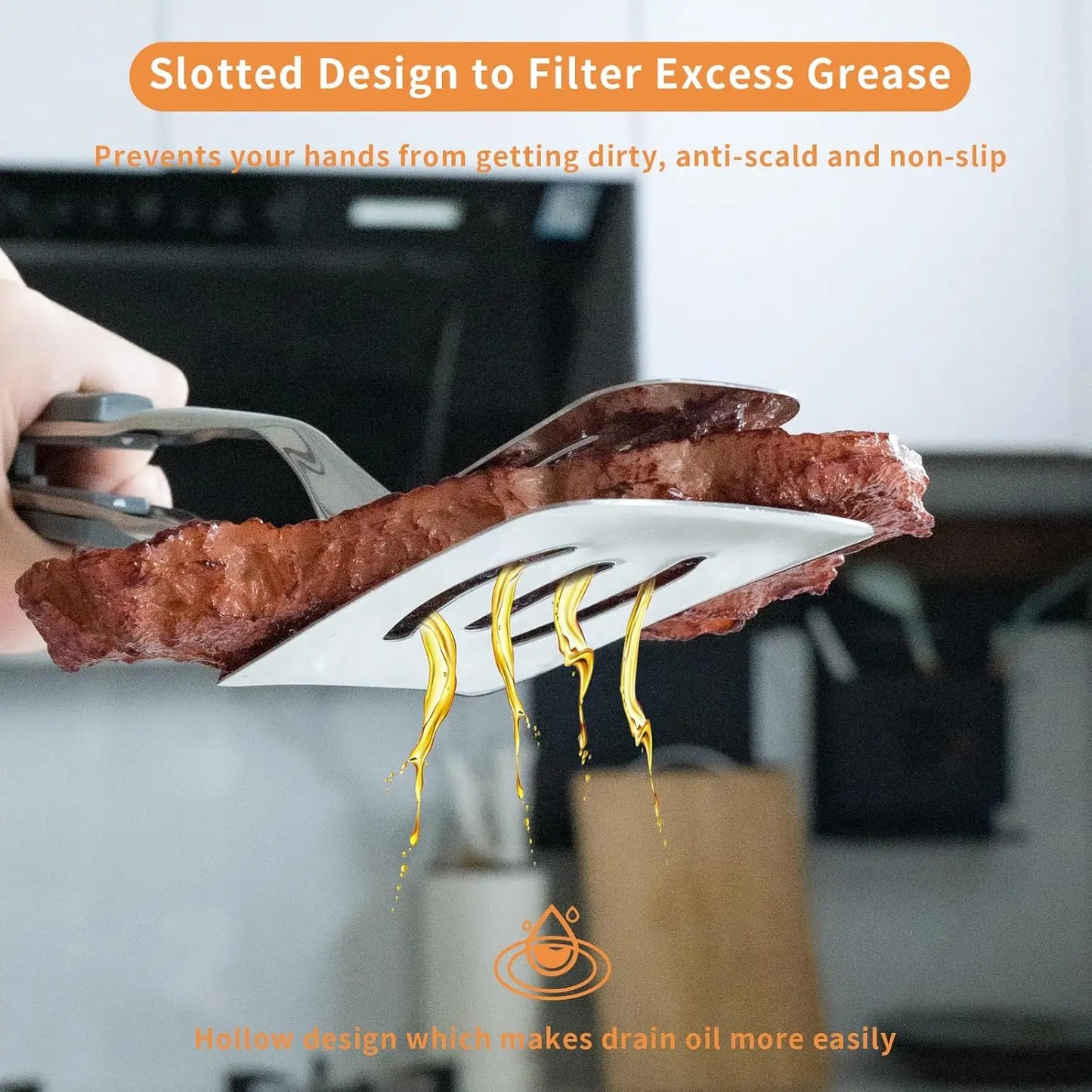 Grip and flip 2 in 1 BBQ tongs