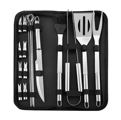 18-piece set - Stainless steel BBQ tools