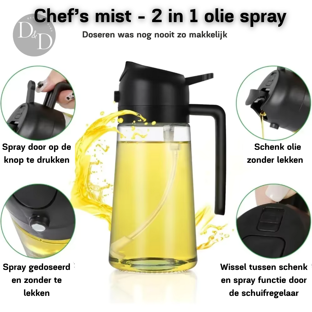 Nebulizador del chef - 1 + 1 GRATIS - spray de aceite 2 en 1