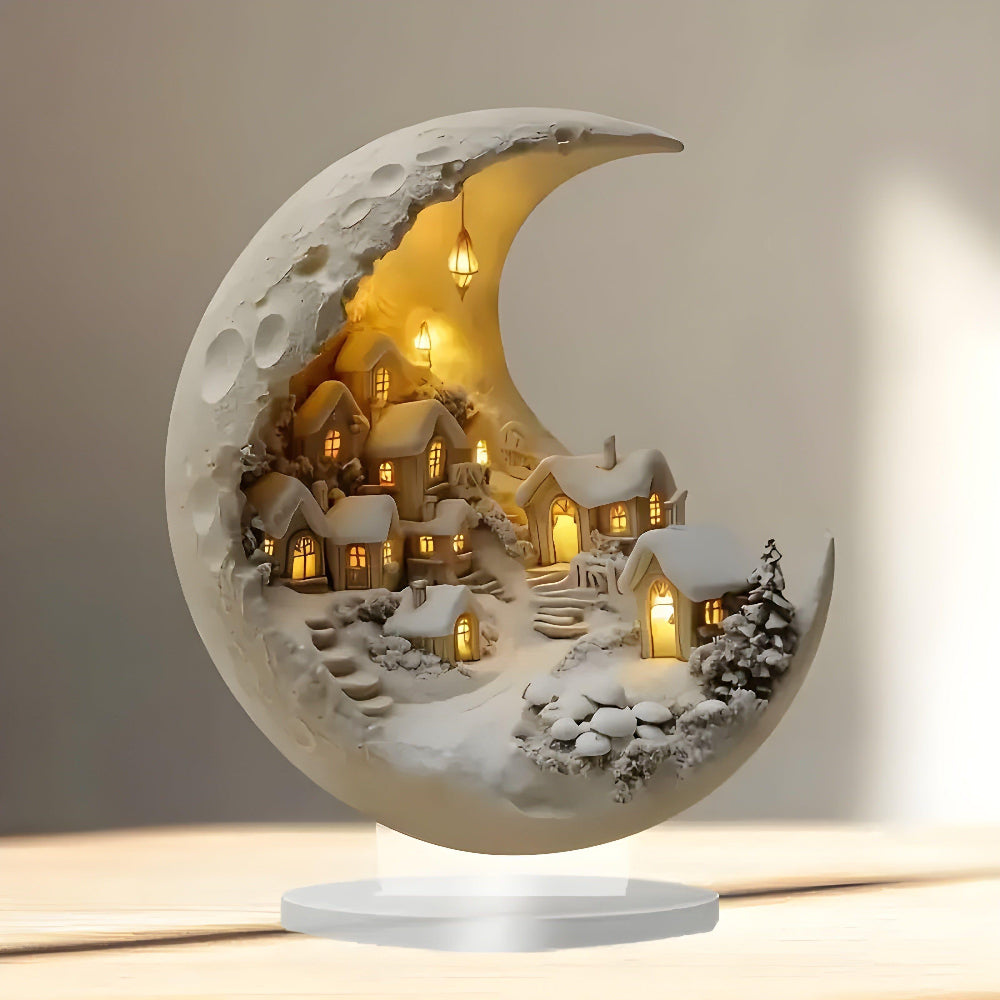 Acryl-Leuchtdeko – Mondlichtdorf-Ornament
