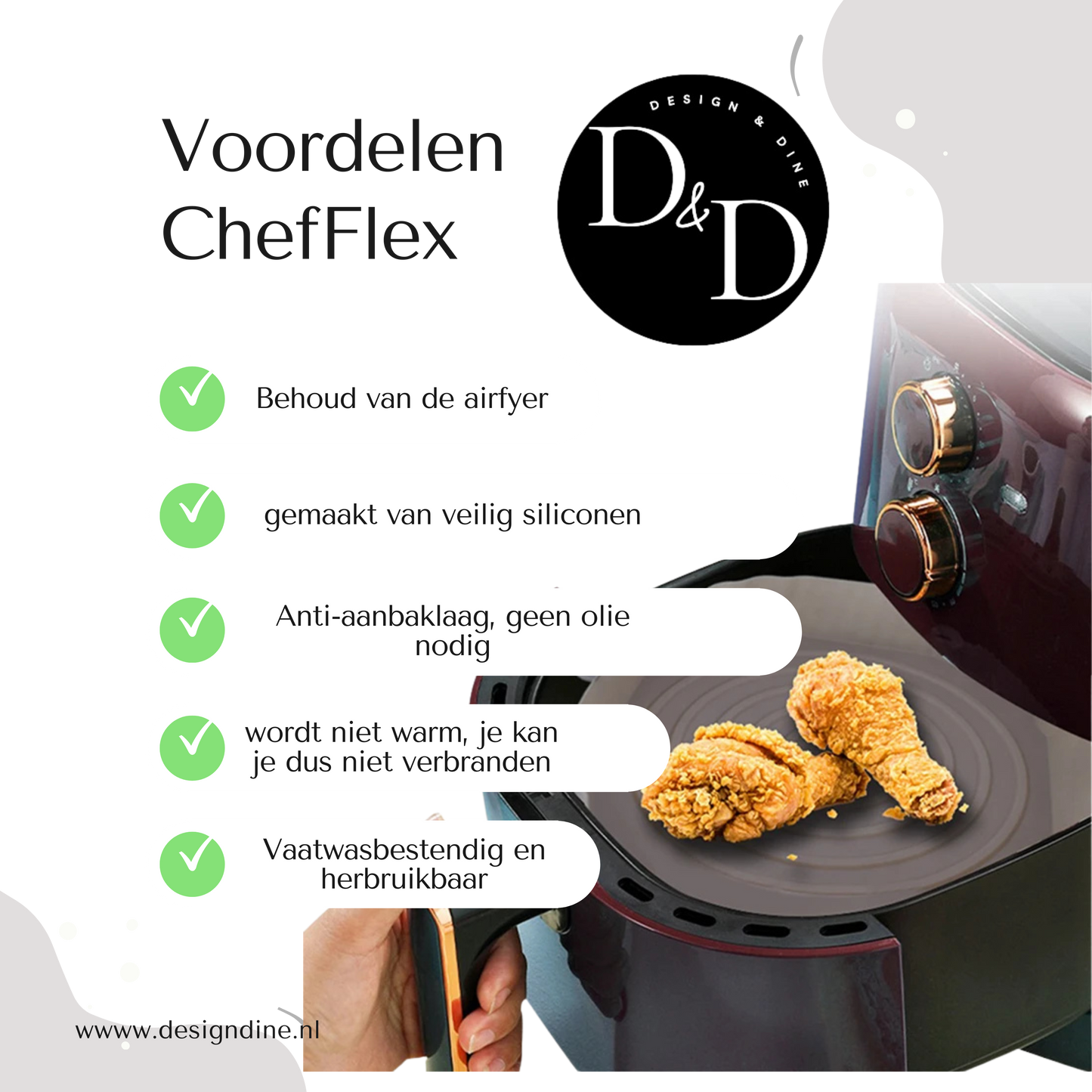 ChefFlex – Herbruikbare airfryer Siliconen schaaltjes