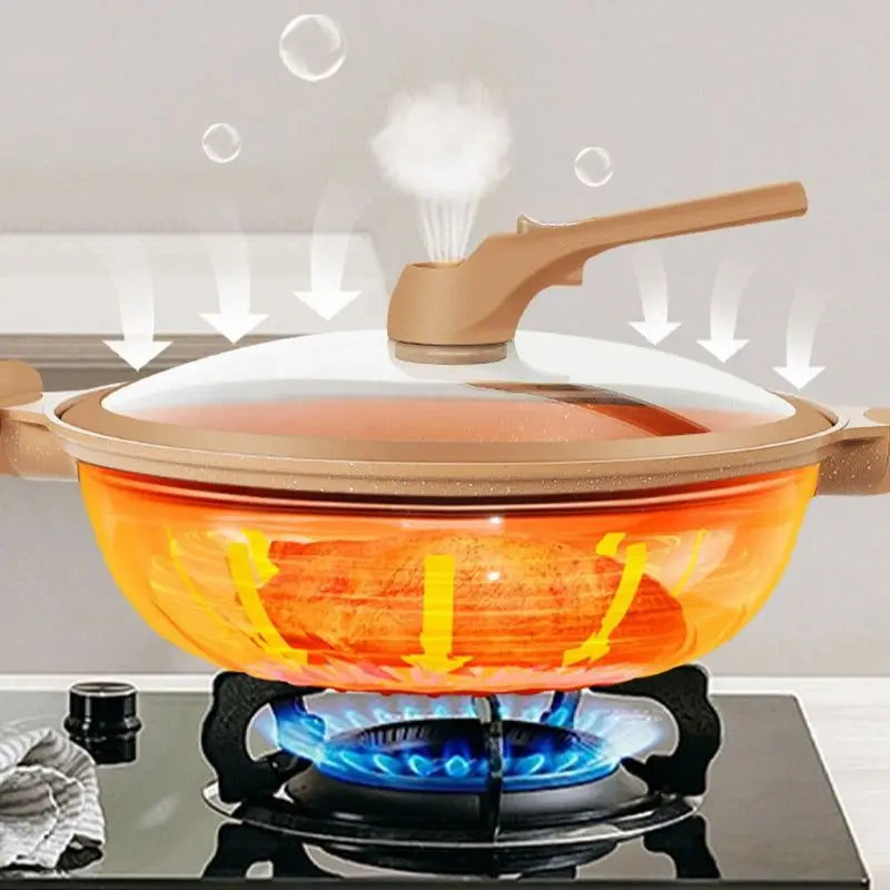 MicroSeal Clay Pressure Wok – Antihaftbeschichtung