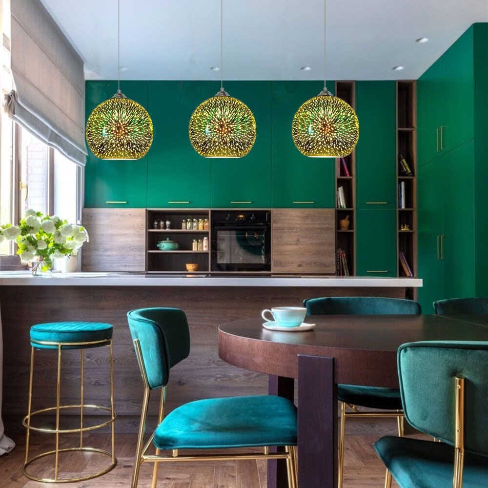 SparkBloom Glas-Hängelampe – 3D-Effekt