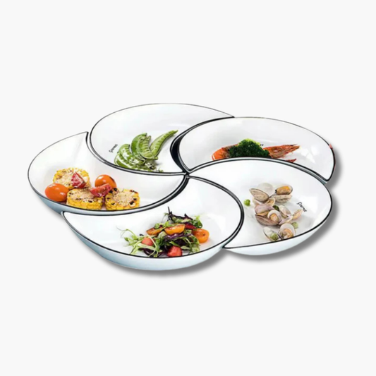 Lunar Luxe: 5-piece ceramic moon dish set