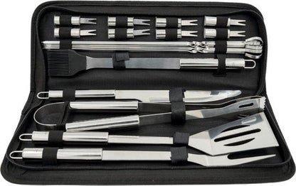 18-piece set - Stainless steel BBQ tools