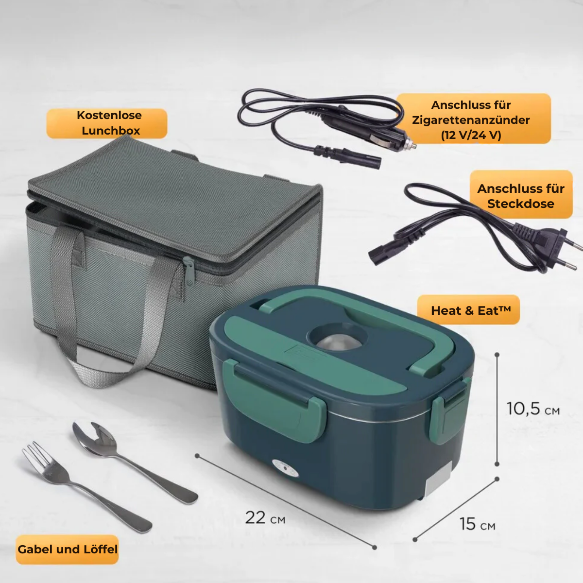 Warm & Essen - Elektrisch beheizte Lunchbox