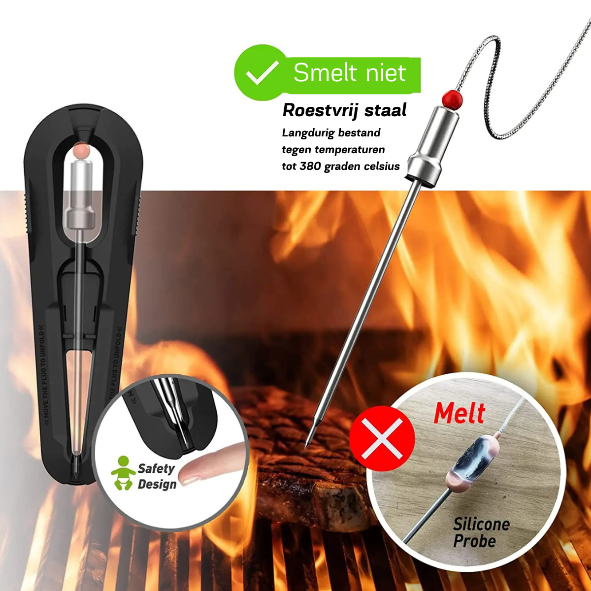 Termometro per barbecue AI + App mobile gratuita