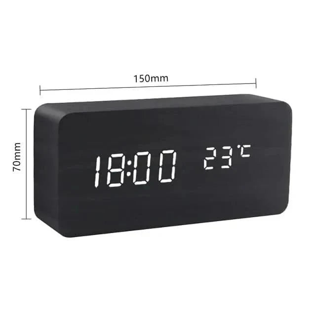 LED-Wecker in Holzoptik – Digitaluhr