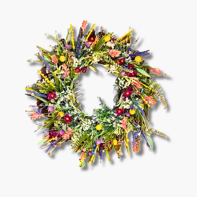 Blumenkranz für die Tür – handgefertigt