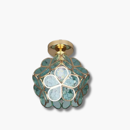 FloraGlow Glas-Deckenleuchte Flur Blumen Design