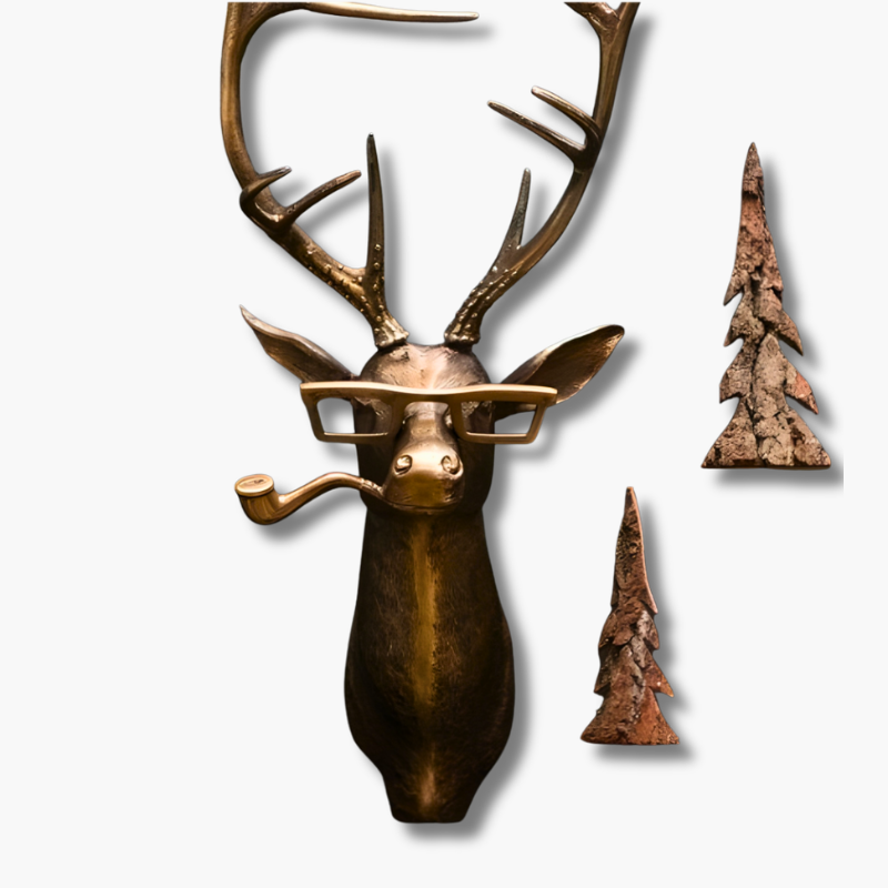 Wanddekoration mit Tierkopf