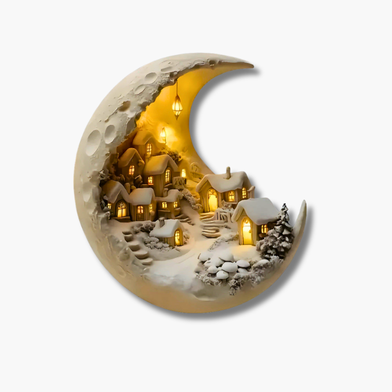 MoonVale Acrylic Light Decor – Mondlichtdorf-Ornament