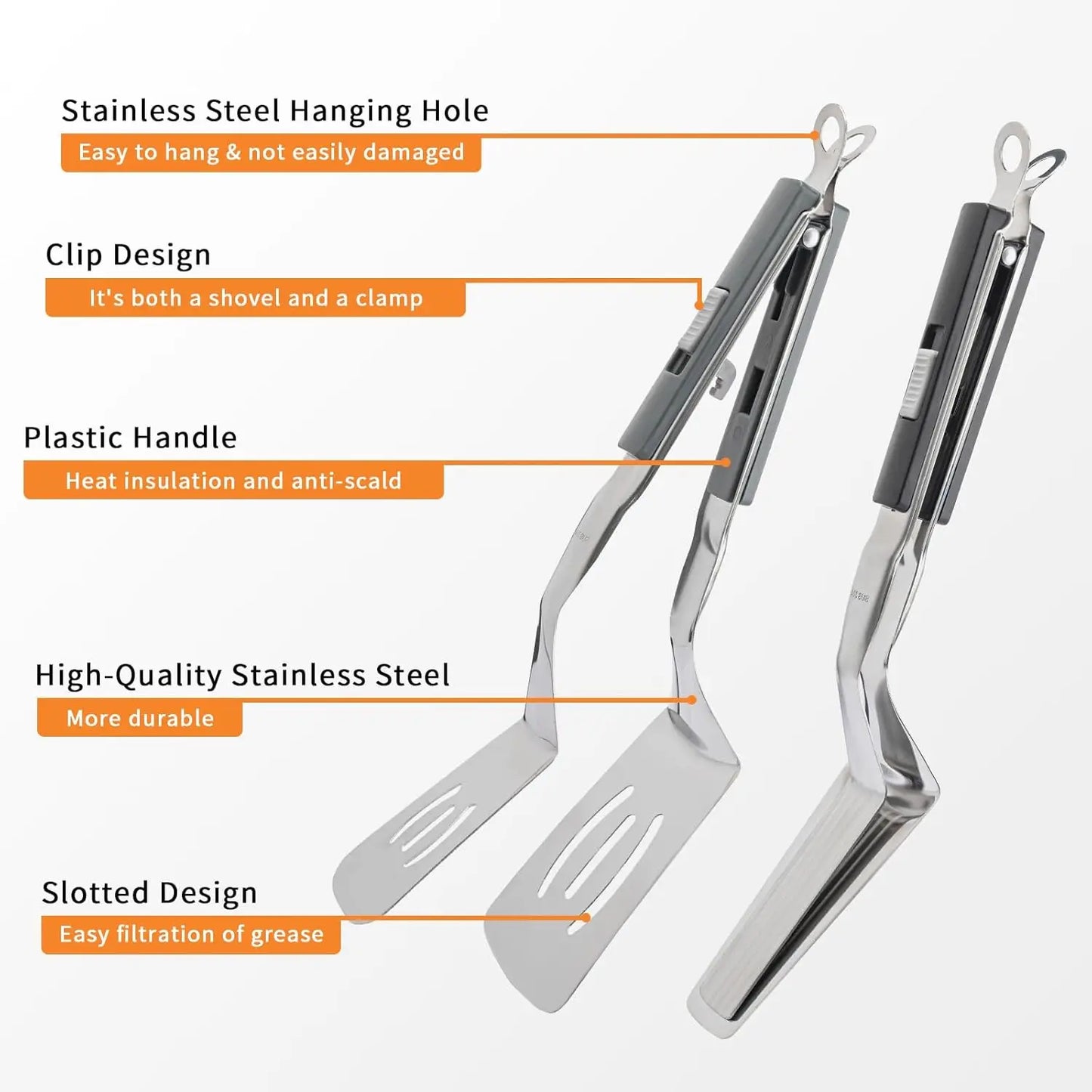 Grip and flip 2 in 1 BBQ tongs