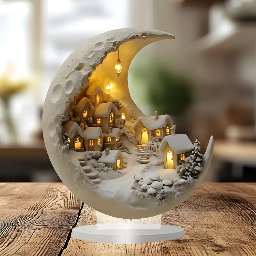 Acryl-Leuchtdeko – Mondlichtdorf-Ornament