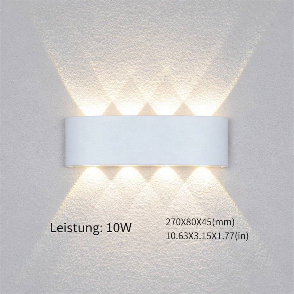 AeroGlow LED-Wandleuchte – Wetterfest