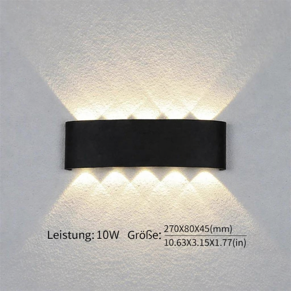 AeroGlow LED-Wandleuchte – Wetterfest