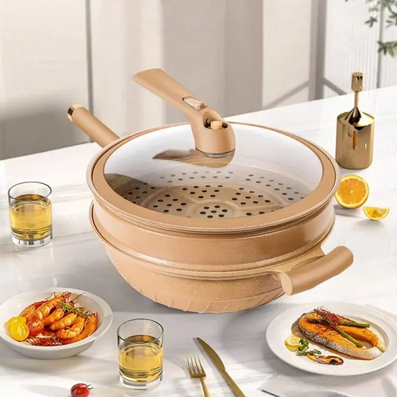 MicroSeal Clay Pressure Wok – Antihaftbeschichtung