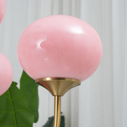 Marshmallow Kronleuchter Gold Rosa Glas Deckenleuchte