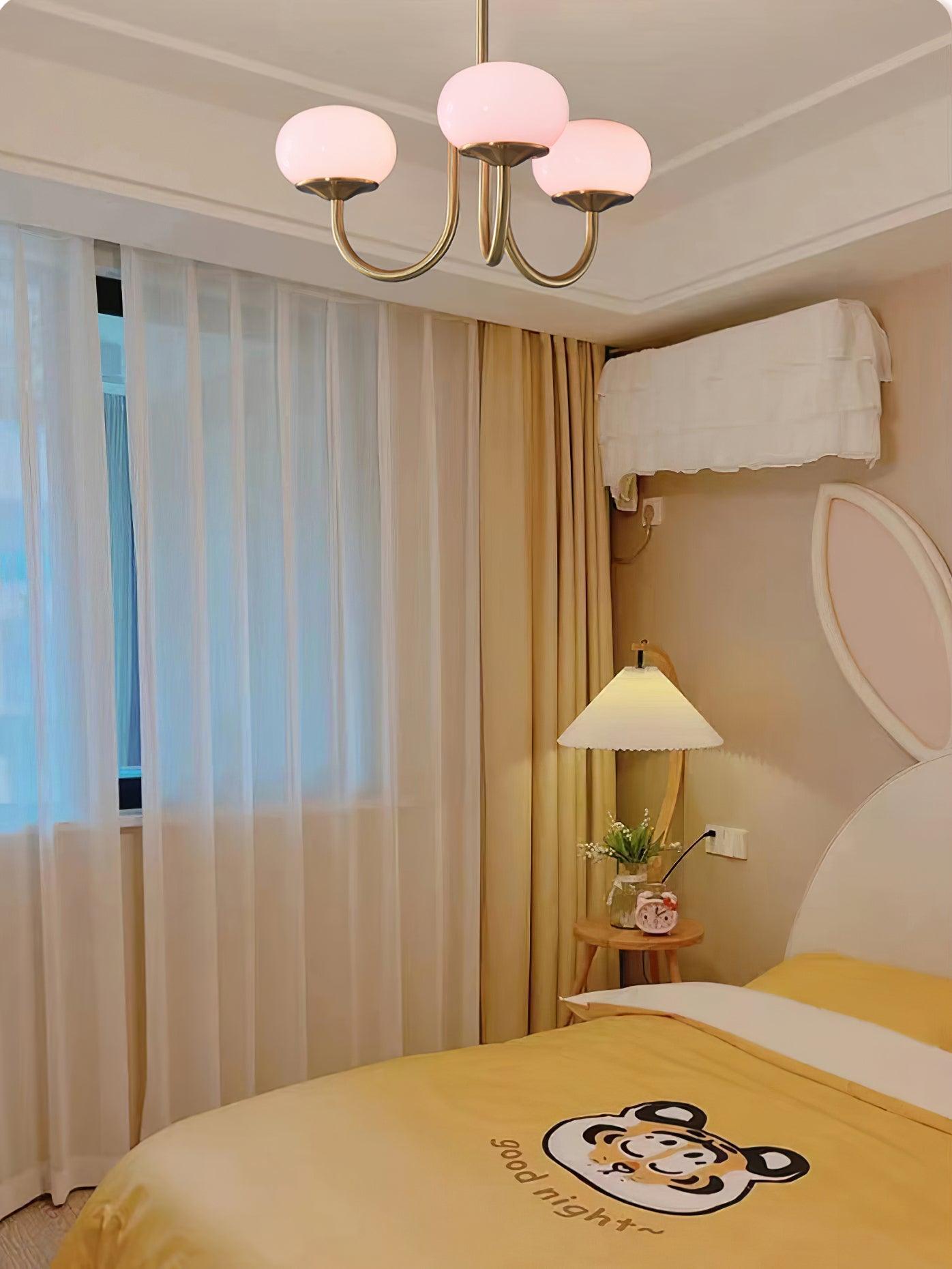 Marshmallow Kronleuchter Gold Rosa Glas Deckenleuchte