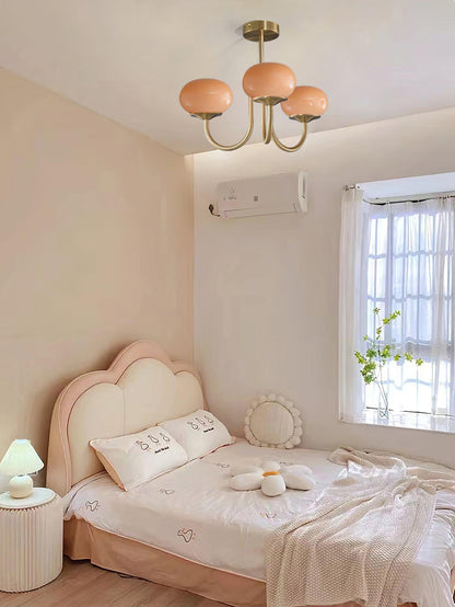 Marshmallow Kronleuchter Gold Rosa Glas Deckenleuchte