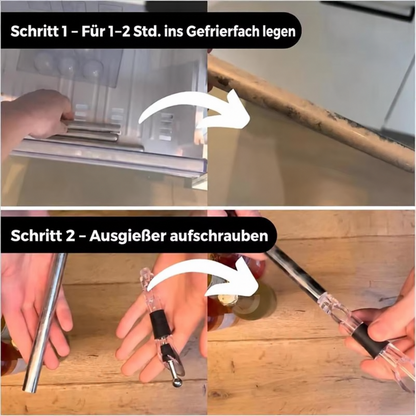 Weinkühlstab mit Ausgießer – Anwendung